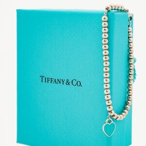 Tiffany & Co. Return to Tiffany Sterling Silver Heart Tag Bead Bracelet